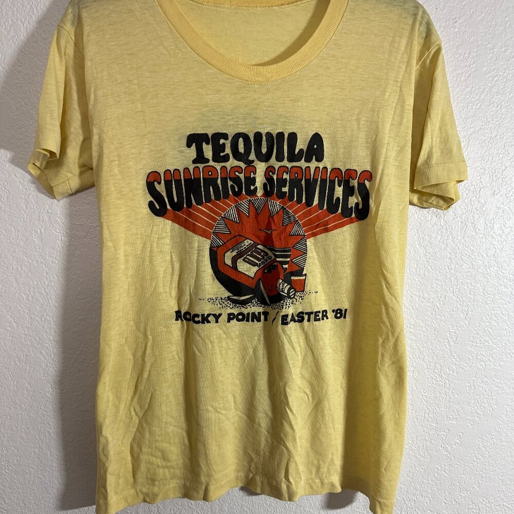 Vintage Tequila Sunrise NSFW Shirt Easter 1981 Womens S